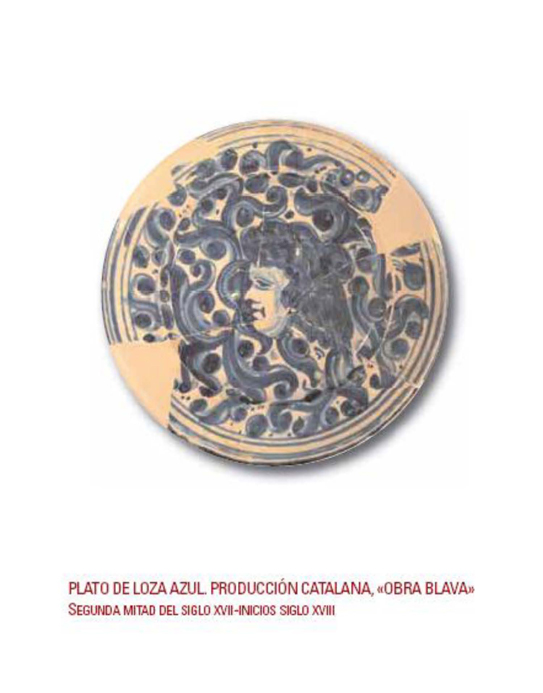 Plato de loza azul - Produccin Catalana - OBRA BLAVA - Segunda mitad s. XVII-inicios s. XVIII