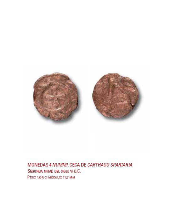 Monedas 4 Nummi. Ceca de Carthago Spartaria - Segunda mitad del siglo VI d.C.